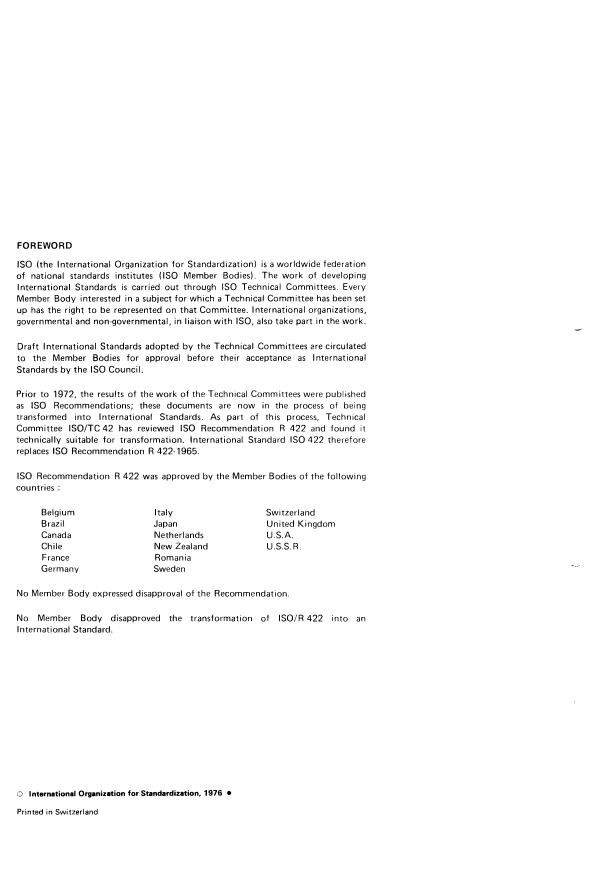 ISO 422:1976 ISO 422:1976 - Photographic grade p-methylaminophenol sulphate -- Specification - Page 2 preview