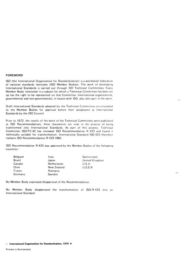 ISO 423:1976 ISO 423:1976 - Photographic grade hydroquinone -- Specification - Page 2 preview