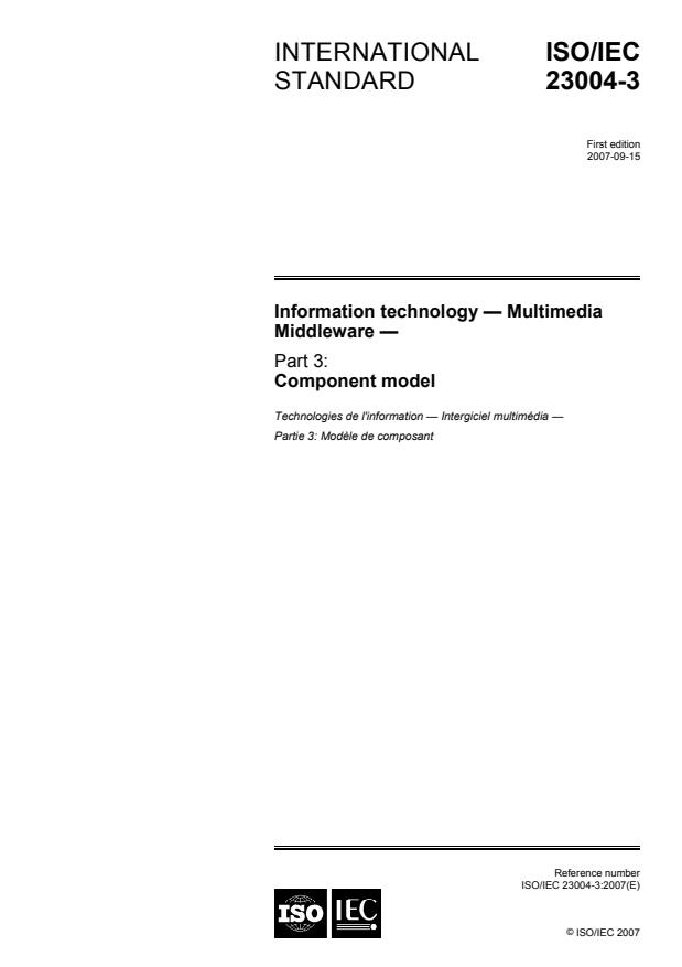 ISO/IEC 23004-3:2007 - Information technology -- Multimedia Middleware