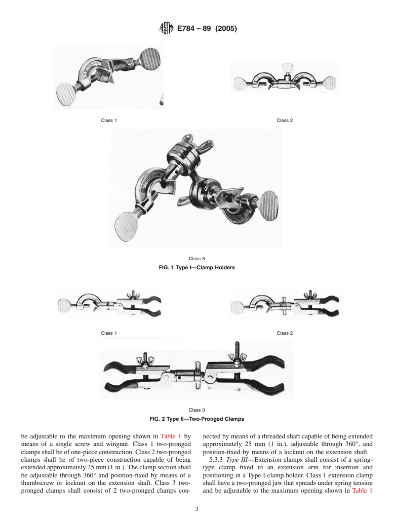 ASTM E784-89(2005) - Standard Specification for Clamps, Utility, Laboratory, and Holders, Buret and Clamp