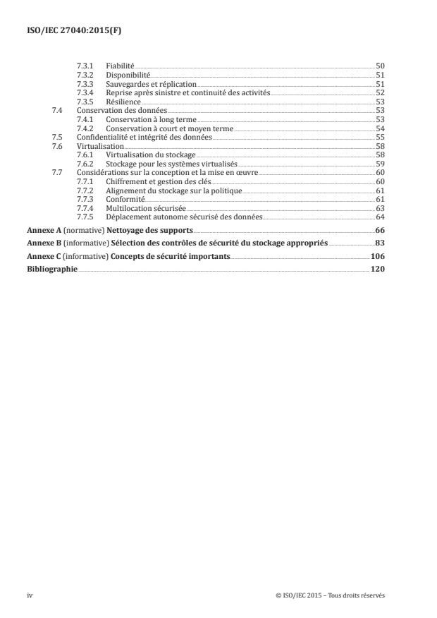 ISO/IEC 27040:2015 ISO/IEC 27040:2015 - Technologie de l'information -- Techniques de sécurité -- Sécurité de stockage - Page 4 preview