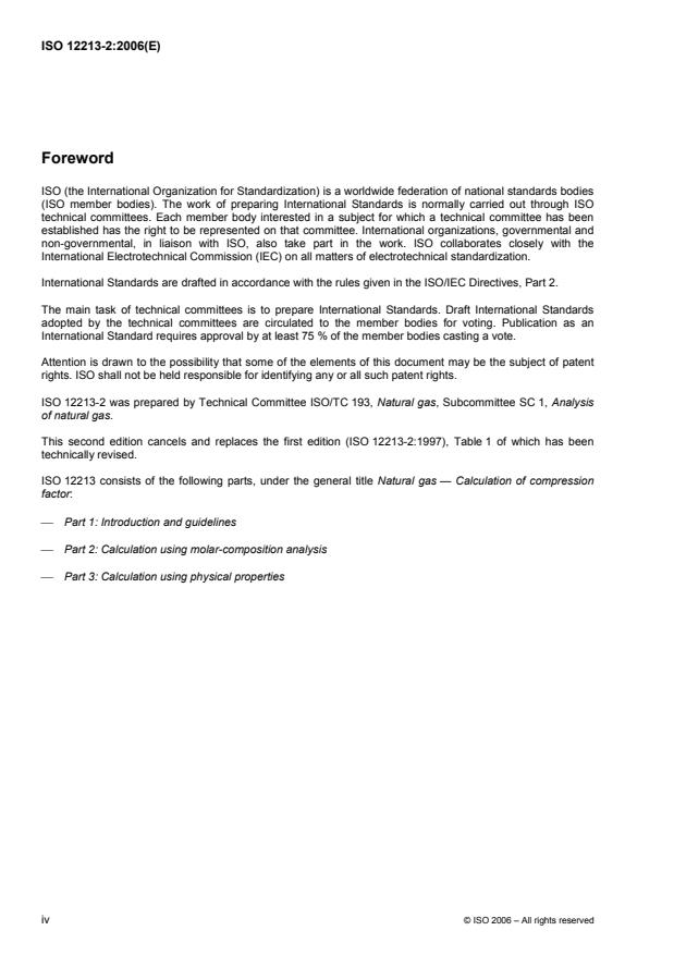 ISO 12213-2:2006 ISO 12213-2:2006 - Natural gas -- Calculation of compression factor - Page 4 preview