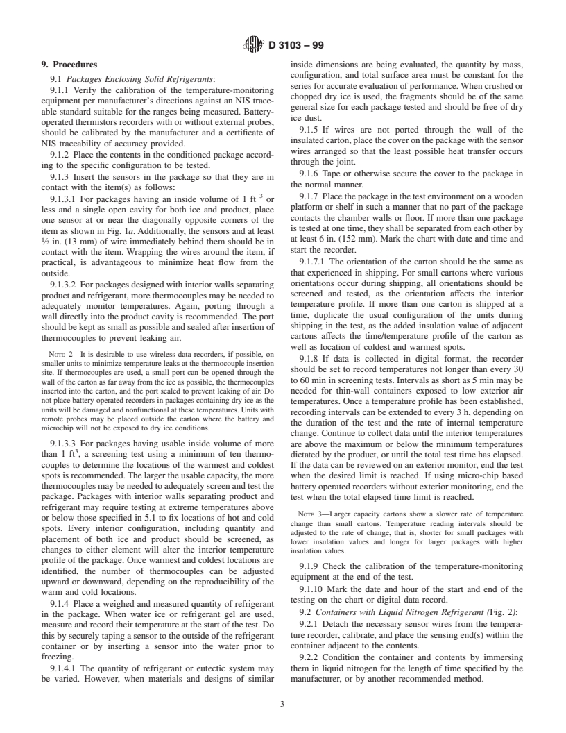 ASTM D3103-99 - Standard Test Method for Thermal Insulation Quality of Packages