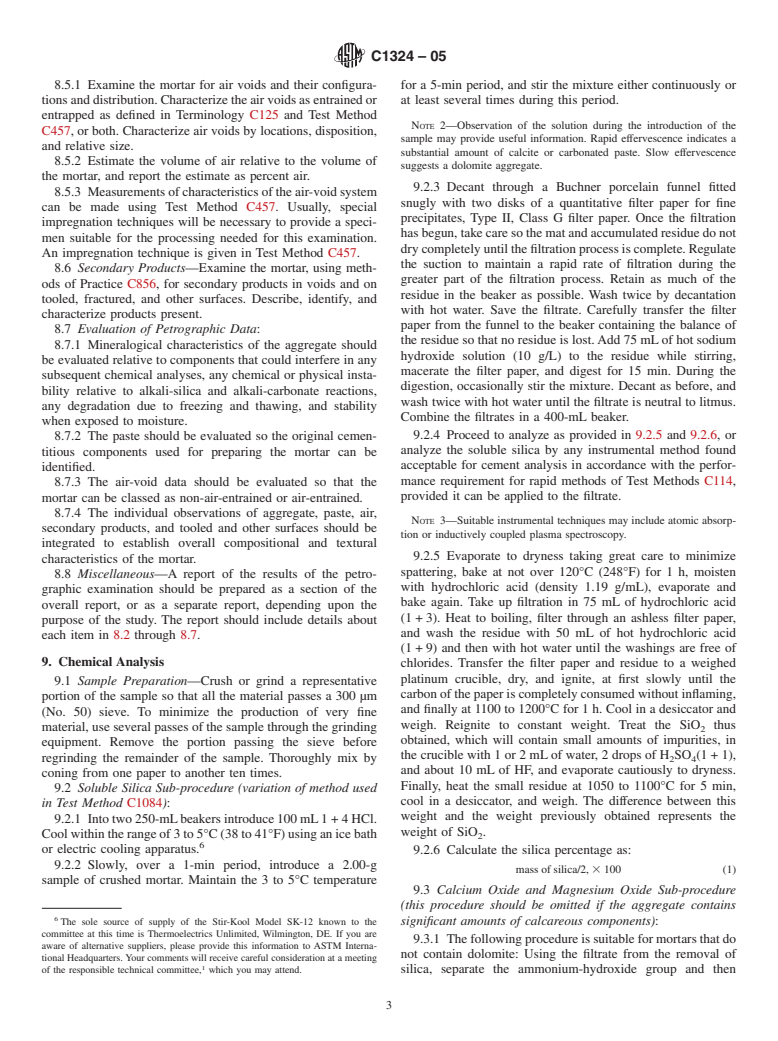 ASTM C1324-05 - Standard Test Method for Examination and Analysis of Hardened Masonry Mortar