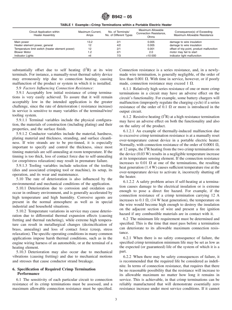 ASTM B942-05 - Standard Guide for Specification and Quality Assurance for the Electrical Contact Performance of Crimped Wire Terminations