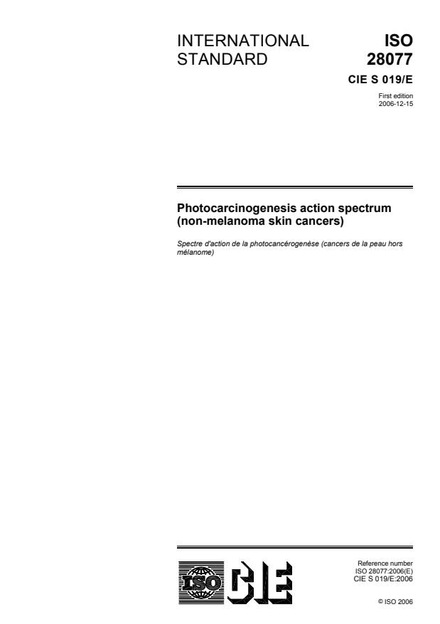 ISO 28077:2006 - Photocarcinogenesis action spectrum (non-melanoma skin cancers)