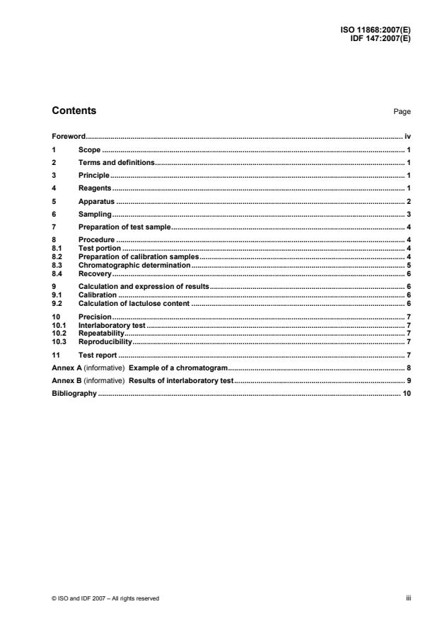 ISO 11868:2007 - Heat-treated milk -- Determination of lactulose content -- Method using high-performance liquid chromatography