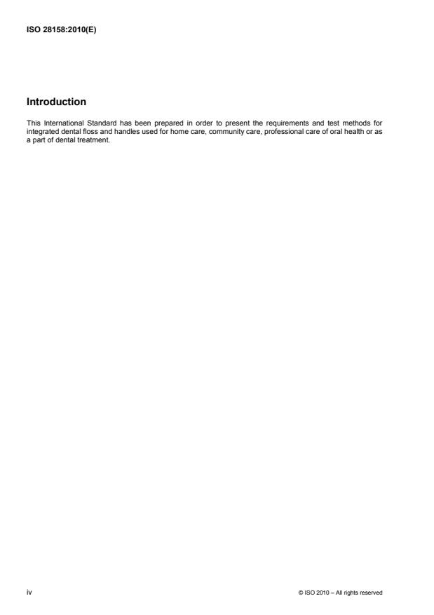 ISO 28158:2010 ISO 28158:2010 - Dentistry -- Integrated dental floss and handles - Page 4 preview