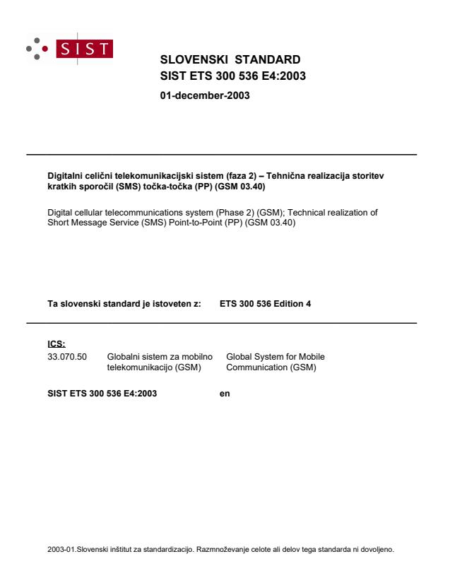 ETS 300 536 E4:2003