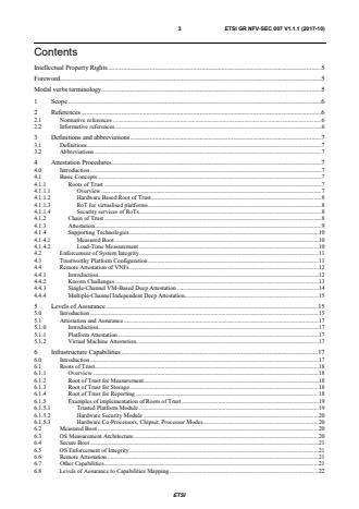 ETSI GR NFV-SEC 007 V1.1.1 (2017-10) - Network Functions Virtualisation (NFV); Trust; Report on Attestation Technologies and Practices for Secure Deployments