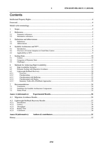 ETSI GS NFV-REL 002 V1.1.1 (2015-09) - Network Functions Virtualisation (NFV); Reliability; Report on Scalable Architectures for Reliability Management