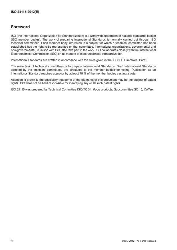 ISO 24115:2012 ISO 24115:2012 - Green coffee -- Procedure for calibration of moisture meters -- Routine method - Page 4 preview