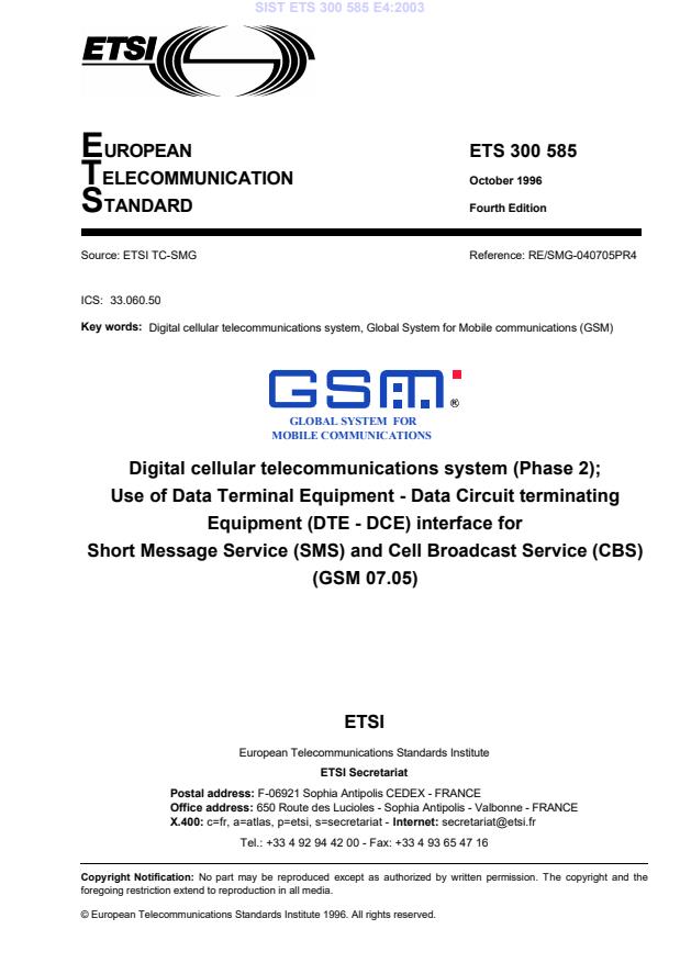 ETS 300 585 E4:2003