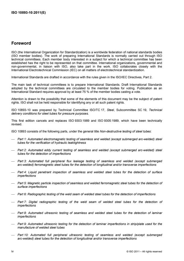 ISO 10893-10:2011 ISO 10893-10:2011 - Non-destructive testing of steel tubes - Page 4 preview