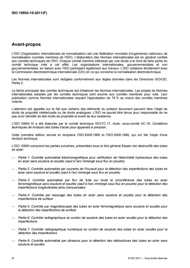 ISO 10893-10:2011 ISO 10893-10:2011 - Essais non destructifs des tubes en acier - Page 4 preview