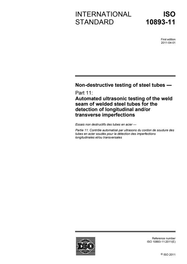 ISO 10893-11:2011 - Non-destructive testing of steel tubes