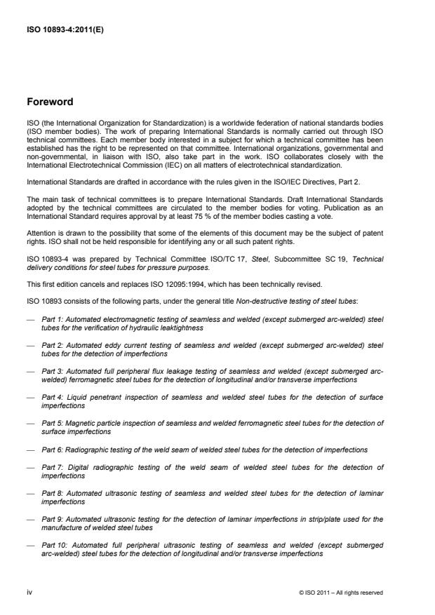 ISO 10893-4:2011 ISO 10893-4:2011 - Non-destructive testing of steel tubes - Page 4 preview