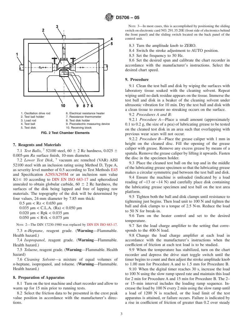 ASTM D5706-05 - Standard Test Method for Determining Extreme Pressure Properties of Lubricating Greases Using A High-Frequency, Linear-Oscillation (SRV) Test Machine