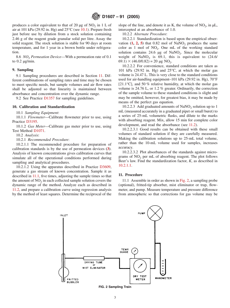 ASTM D1607-91(2005) - Standard Test Method for Nitrogen Dioxide Content of the Atmosphere (Griess-Saltzman Reaction)