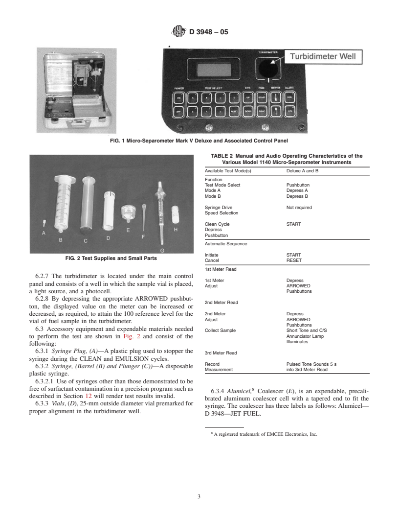 ASTM D3948-05 - Standard Test Method for Determining Water Separation Characteristics of Aviation Turbine Fuels by Portable Separometer