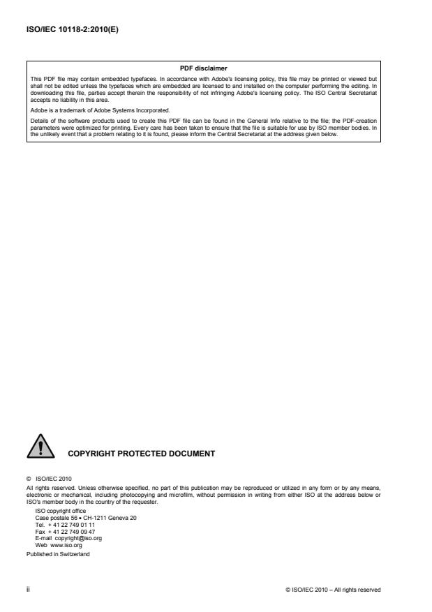 ISO/IEC 10118-2:2010 ISO/IEC 10118-2:2010 - Information technology -- Security techniques -- Hash-functions - Page 2 preview