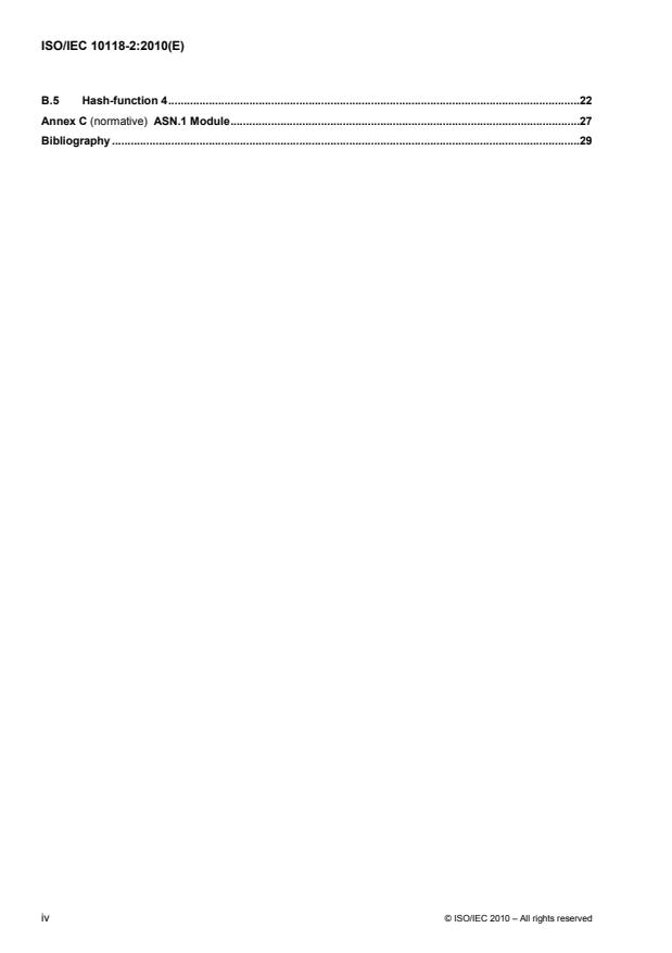 ISO/IEC 10118-2:2010 ISO/IEC 10118-2:2010 - Information technology -- Security techniques -- Hash-functions - Page 4 preview
