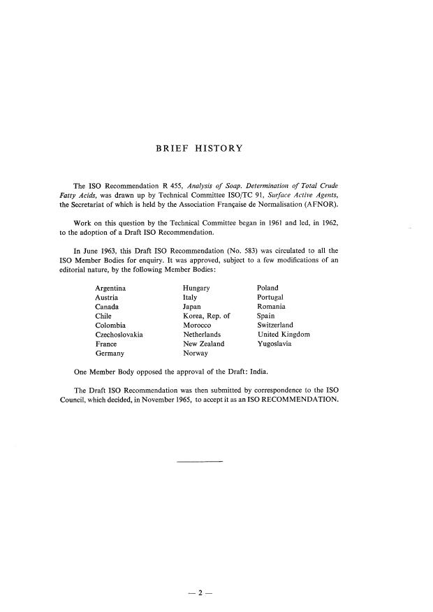 ISO/R 455:1965 ISO/R 455:1965 - Withdrawal of ISO/R 455-1965 - Page 2 preview