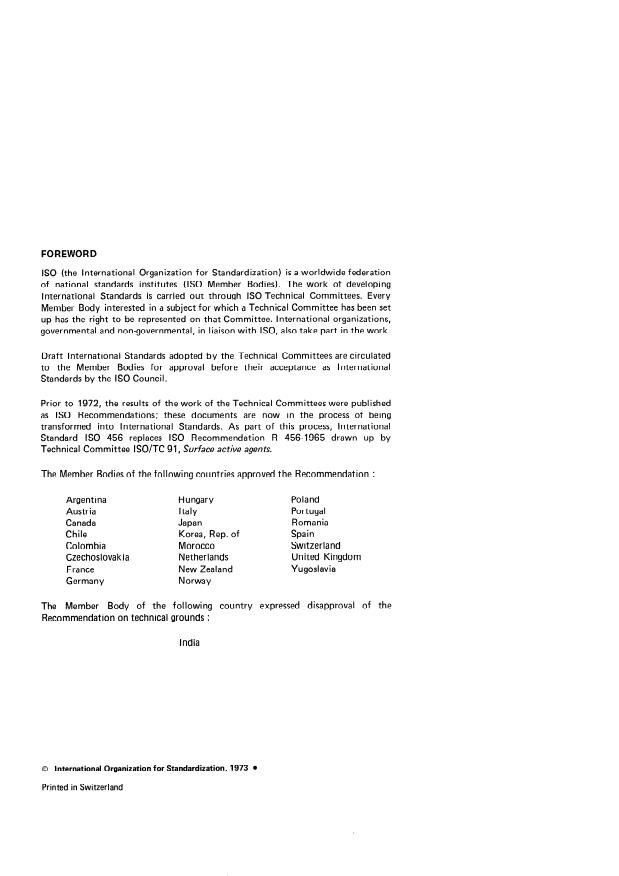 ISO 456:1973 ISO 456:1973 - Surface active agents — Analysis of soaps — Determination of free caustic alkali
Released:3/1/1973 - Page 2 preview