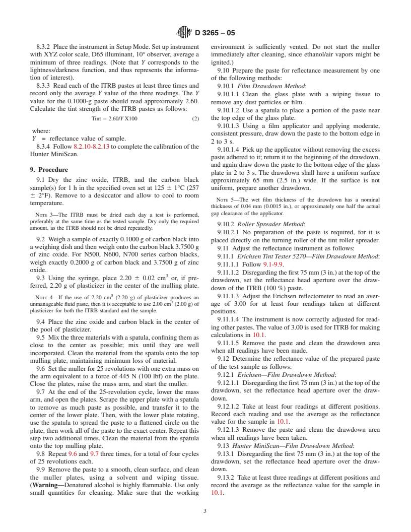 ASTM D3265-05 - Standard Test Method for Carbon Black&#8212;Tint Strength