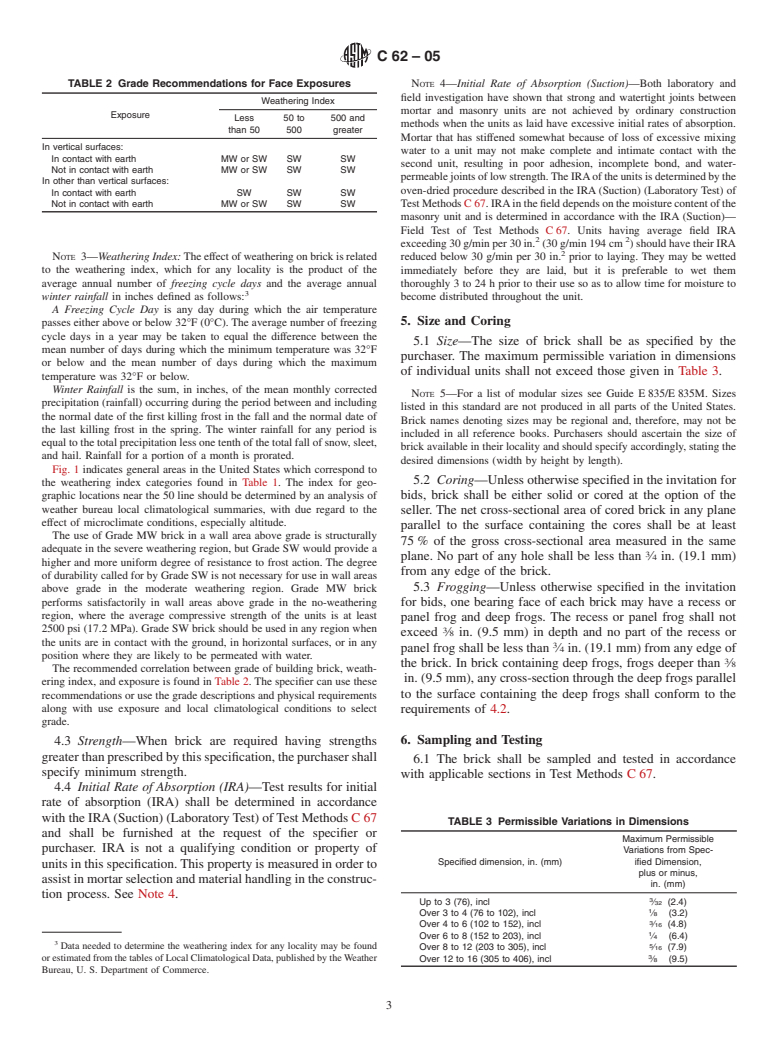 ASTM C62-05 - Standard Specification for Building Brick (Solid Masonry Units Made From Clay or Shale)