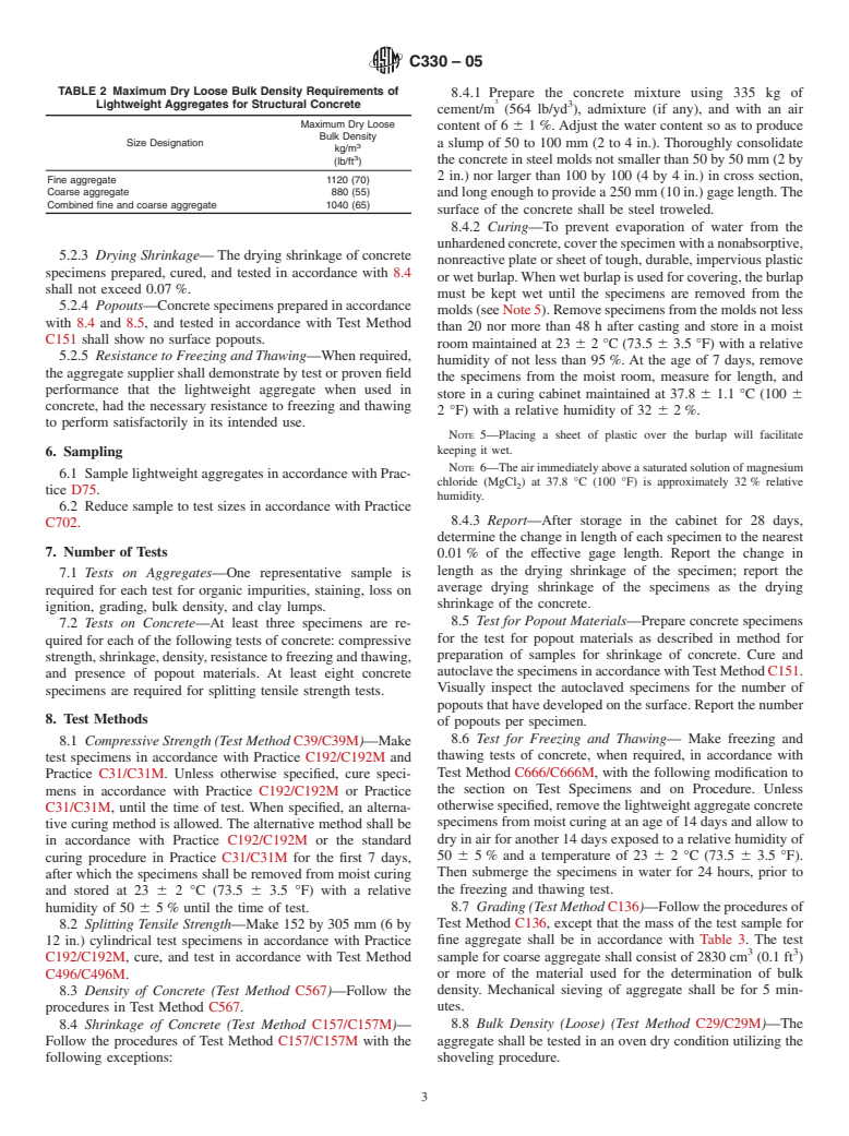 ASTM C330-05 - Standard Specification for Lightweight Aggregates for Structural Concrete