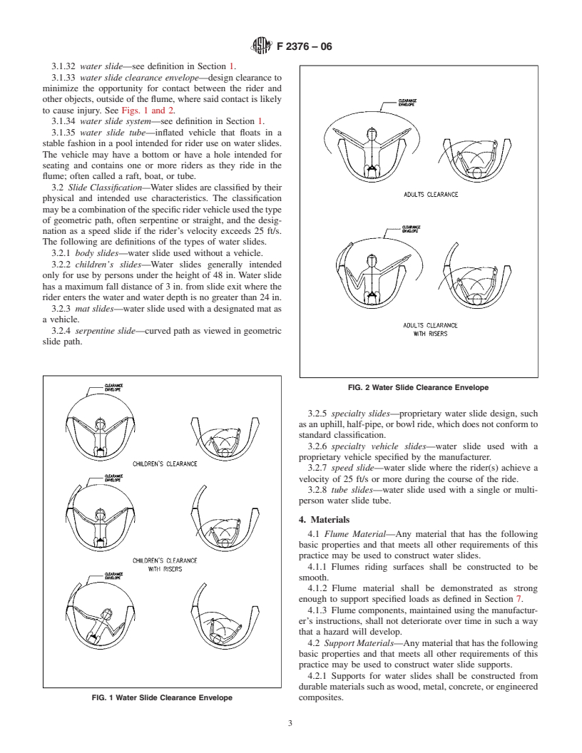 ASTM F2376-06 - Standard Practice for Classification, Design, Manufacture, Construction, and Operation of Water Slide Systems