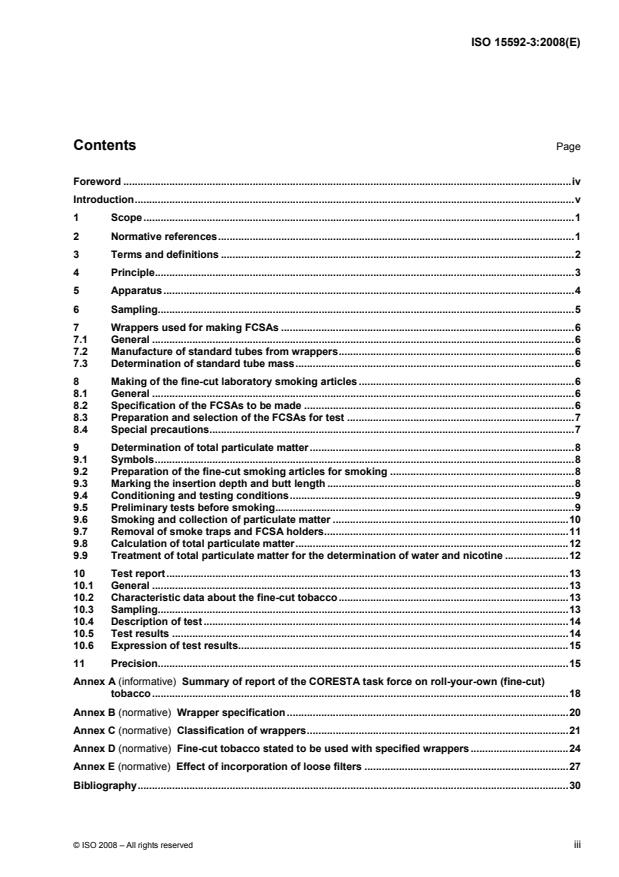 ISO 15592-3:2008 - Fine-cut tobacco and smoking articles made from it -- Methods of sampling, conditioning and analysis