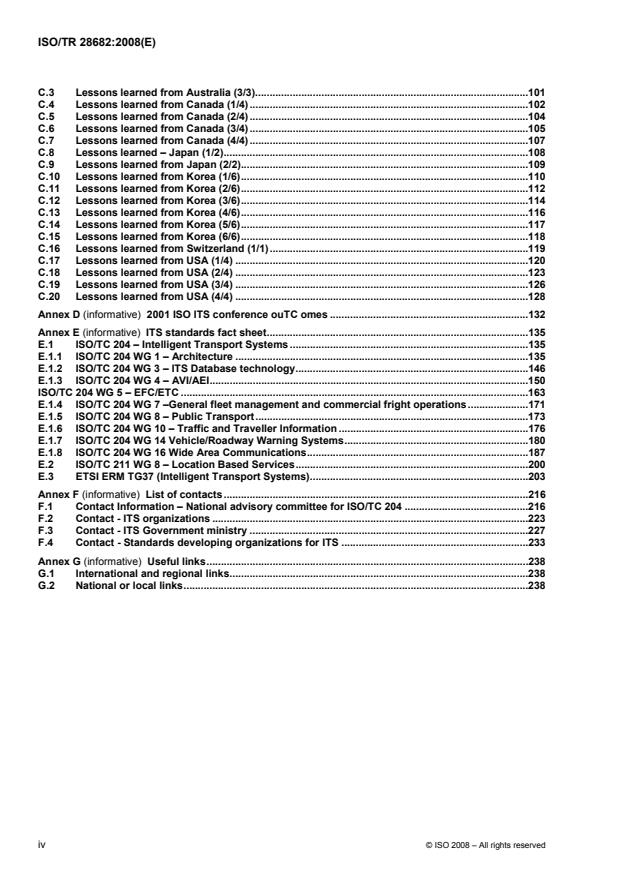 ISO/TR 28682:2008 ISO/TR 28682:2008 - Intelligent transport systems -- Joint APEC-ISO study of progress to develop and deploy ITS standards - Page 4 preview