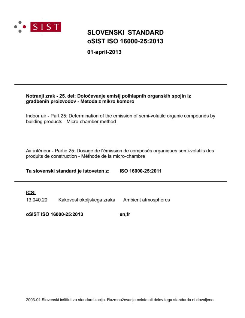ISO 16000-25:2013 - BARVE