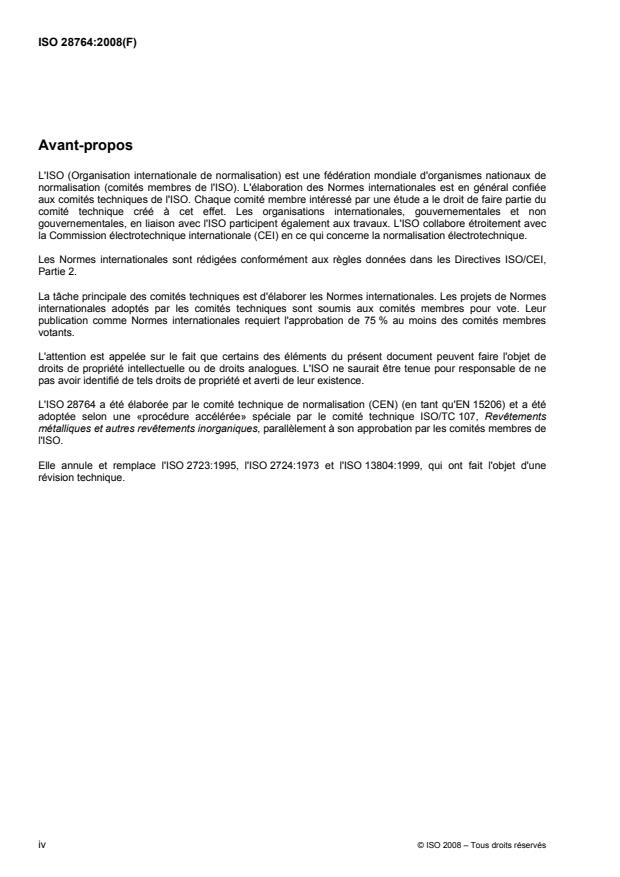 ISO 28764:2008 ISO 28764:2008 - Émaux vitrifiés -- Production d'éprouvettes pour l'essai des émaux sur la tôle d'acier, la tôle d'aluminium et la fonte - Page 4 preview