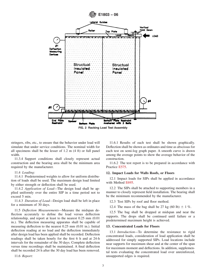 ASTM E1803-06 - Standard Test Methods for Determining Structural Capacities of Insulated Panels