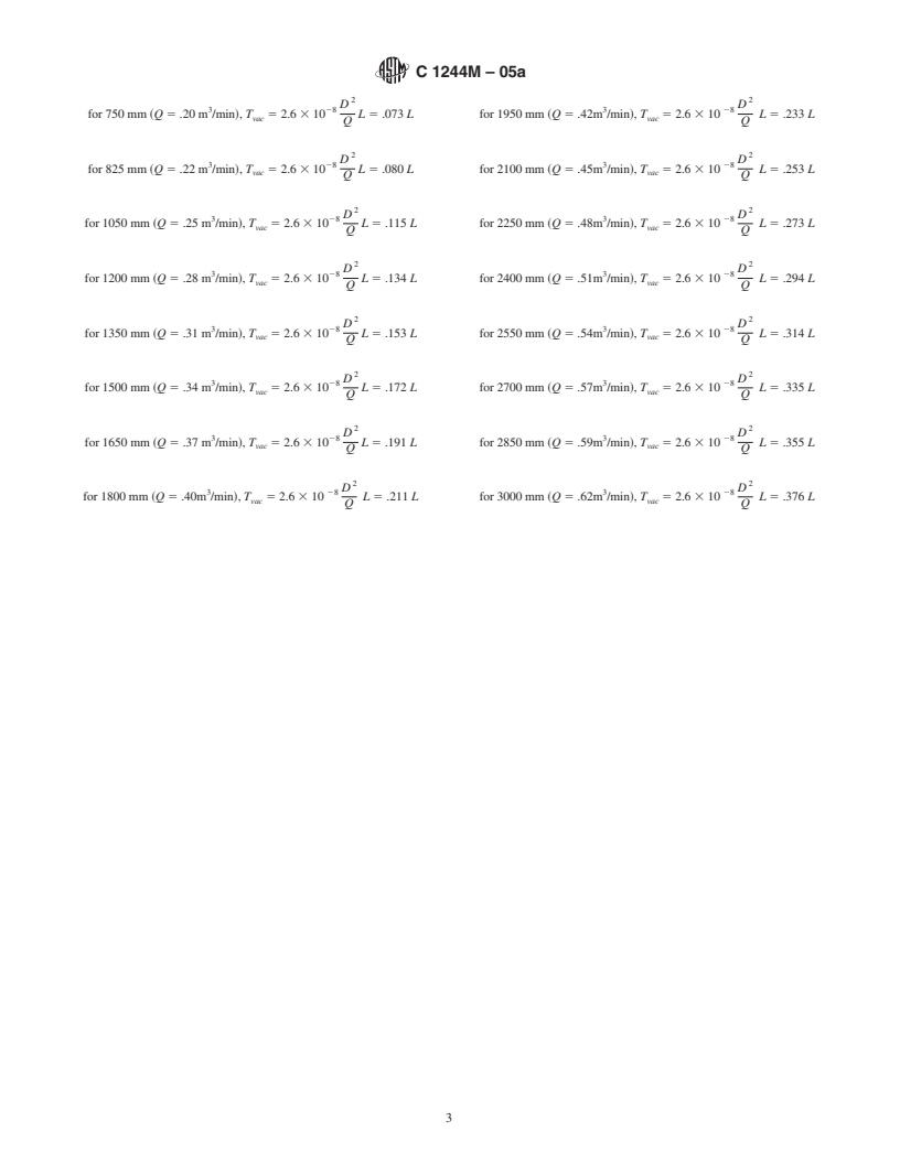 ASTM C1244M-05a - Standard Test Method for Concrete Sewer Manholes by the Negative Air Pressure (Vacuum) Test Prior to Backfill (Metric)