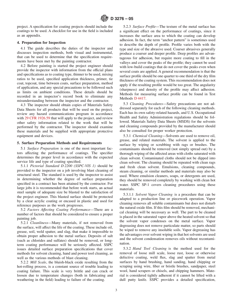 ASTM D3276-05 - Standard Guide for Painting Inspectors (Metal Substrates)