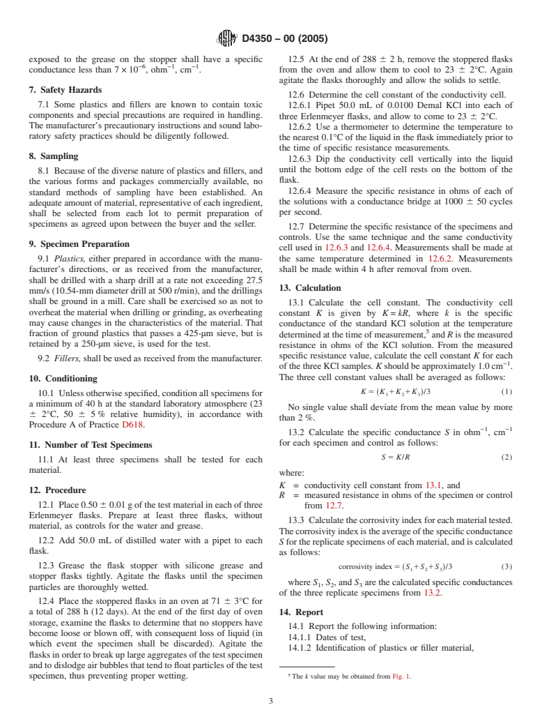 ASTM D4350-00(2005) - Standard Test Method for Corrosivity Index of Plastics and Fillers