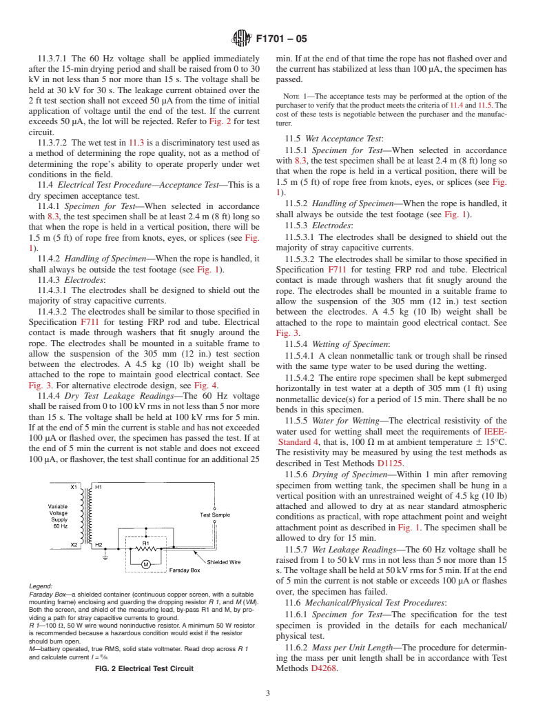 ASTM F1701-05 - Standard Specification for Unused Polypropylene Rope with Special Electrical Properties