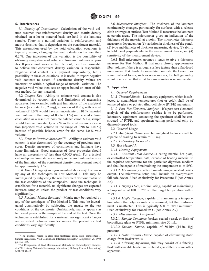 ASTM D3171-99 - Standard Test Methods for Constituent Content of Composite Materials