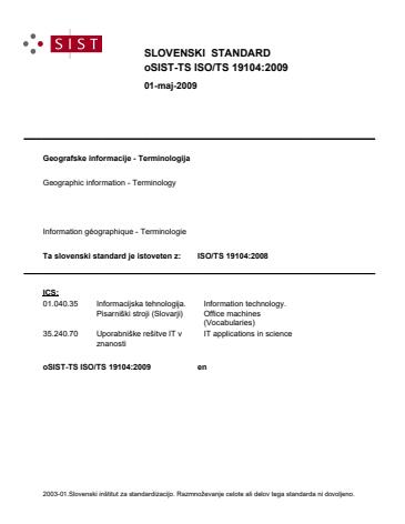 oSIST-TS ISO/TS 19104:2009