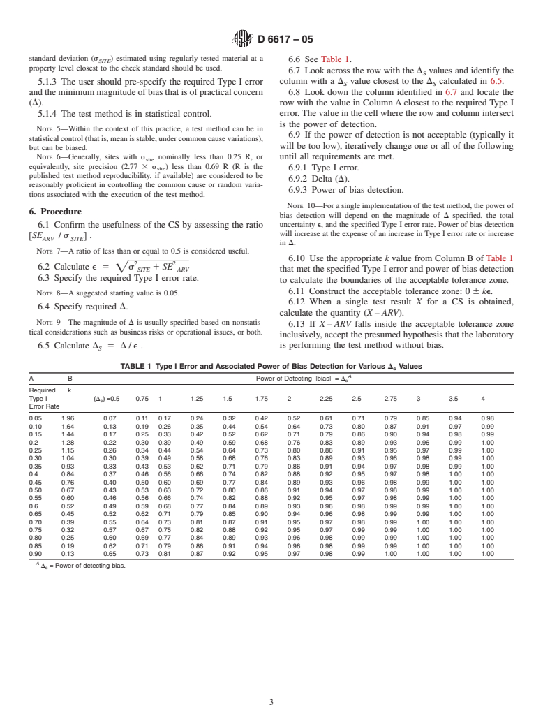 ASTM D6617-05 - Standard Practice for Laboratory Bias Detection Using Single Test Result from Standard Material