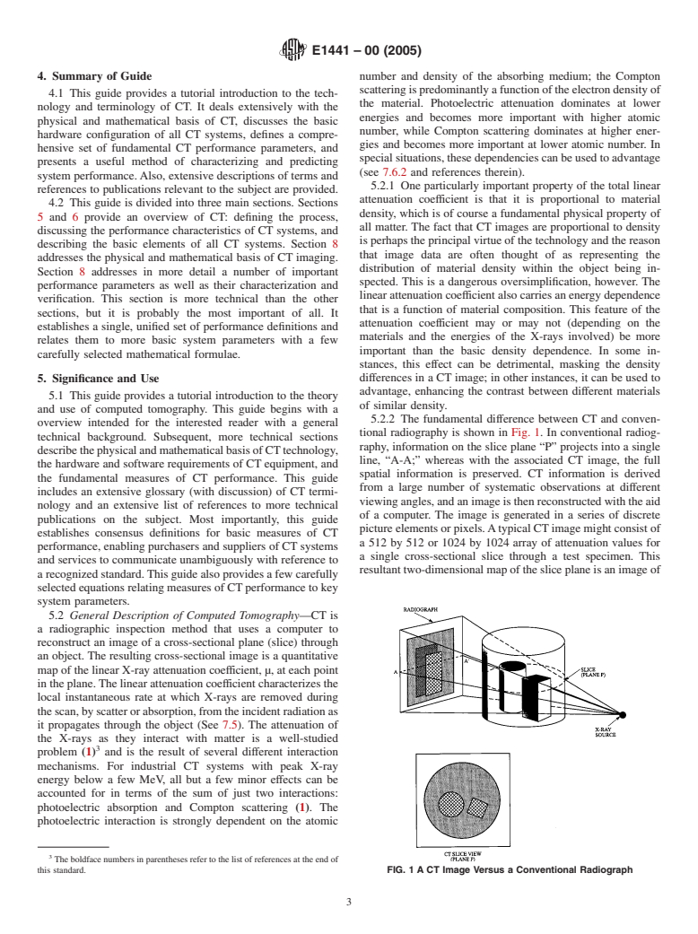 ASTM E1441-00(2005) - Standard Guide for Computed Tomography (CT) Imaging