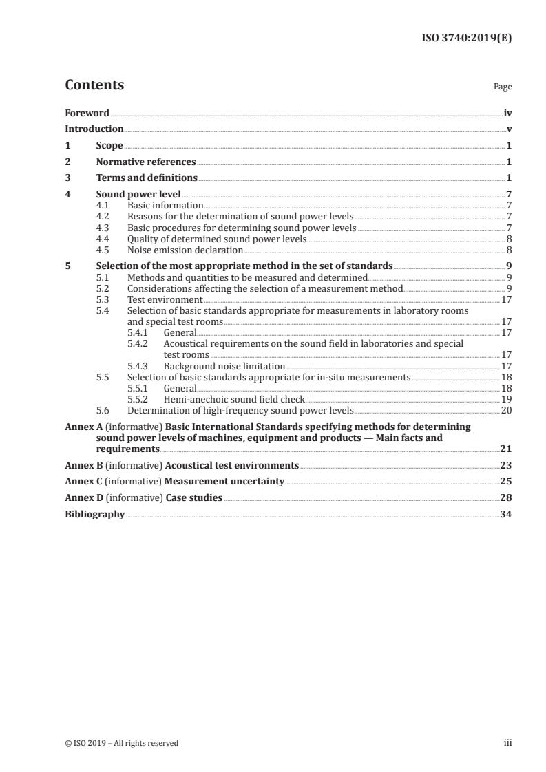 ISO 3740:2019 - Acoustics — Determination of sound power levels of noise sources — Guidelines for the use of basic standards
Released:2/22/2019