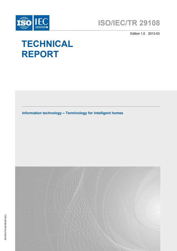 ISO/IEC TR 29108:2013 - Information technology -- Terminology for intelligent homes