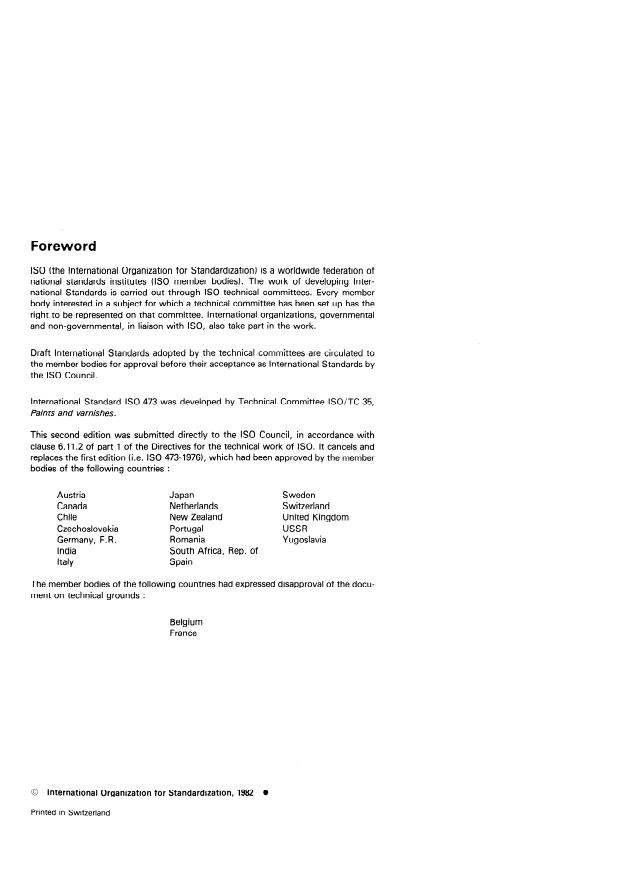 ISO 473:1982 ISO 473:1982 - Lithopone pigments for paints -- Specifications and methods of test - Page 2 preview