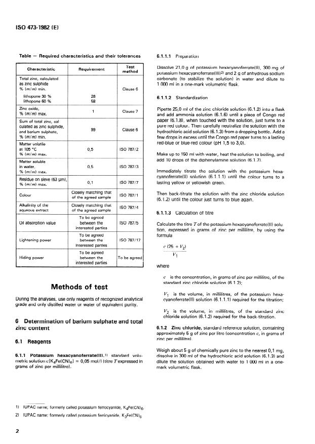 ISO 473:1982 ISO 473:1982 - Lithopone pigments for paints -- Specifications and methods of test - Page 4 preview
