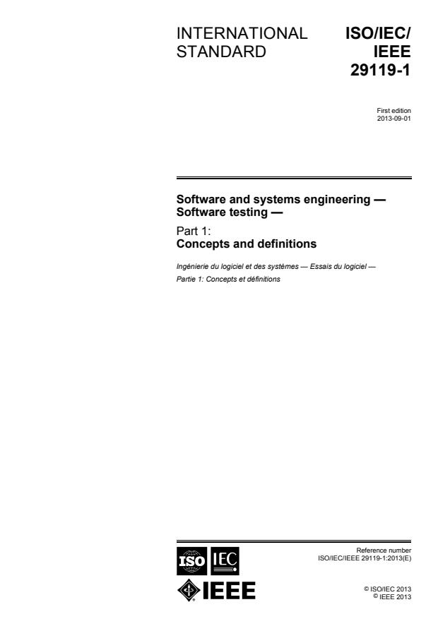 ISO/IEC/IEEE 29119-1:2013 - Software and systems engineering -- Software testing